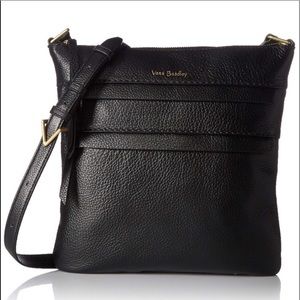 Black Leather Vera Bradley Triple Zip Hipster